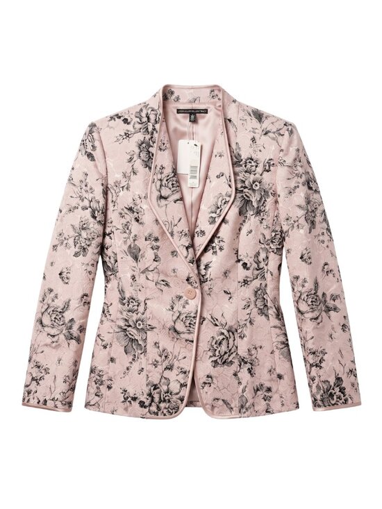 Linda Allard Ellen Tracy Jackets & Blazers - Silk Cotton Pink Floral Blazer - NWT